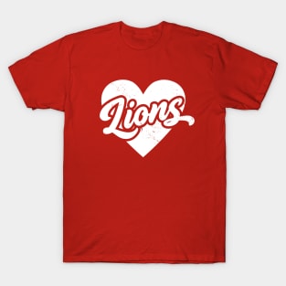 Vintage Lions School Spirit // High School Football Mascot // Go Lions T-Shirt